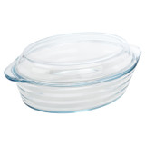 2.9L Oval Glass Casserole Dish with Lid