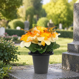 Artificial Silk Flower Grave Pot Memorial Arrangement