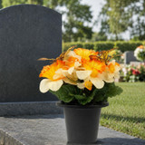 Artificial Silk Flower Grave Pot Memorial Arrangement