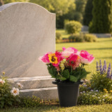 Artificial Silk Flower Grave Pot Memorial Arrangement