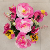 Artificial Silk Flower Grave Pot Memorial Arrangement