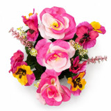Artificial Silk Flower Grave Pot Memorial Arrangement