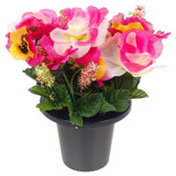 Artificial Silk Flower Grave Pot Memorial Arrangement