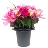 Artificial Silk Flower Grave Pot Memorial Arrangement