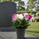 Artificial Silk Flower Grave Pot Memorial Arrangement