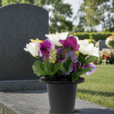 Artificial Silk Flower Grave Pot Memorial Arrangement