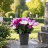 Artificial Silk Flower Grave Pot Memorial Arrangement