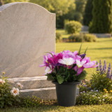 Artificial Silk Flower Grave Pot Memorial Arrangement