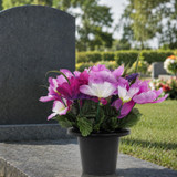 Artificial Silk Flower Grave Pot Memorial Arrangement