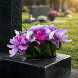 Artificial Silk Flower Grave Pot Memorial Arrangement