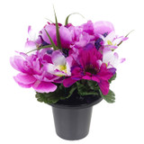 Artificial Silk Flower Grave Pot Memorial Arrangement