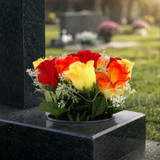 Artificial Silk Flower Grave Pot Memorial Arrangement