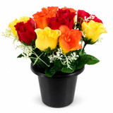 Artificial Silk Flower Grave Pot Memorial Arrangement