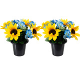 Artificial Silk Flower Grave Pot Memorial Arrangement