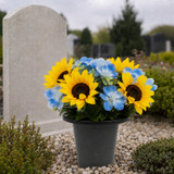Artificial Silk Flower Grave Pot Memorial Arrangement
