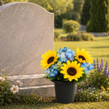 Artificial Silk Flower Grave Pot Memorial Arrangement