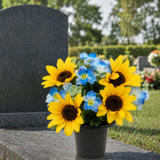 Artificial Silk Flower Grave Pot Memorial Arrangement