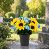 Artificial Silk Flower Grave Pot Memorial Arrangement