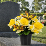 Artificial Silk Flower Grave Pot Memorial Arrangement