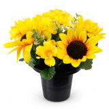 Artificial Silk Flower Grave Pot Memorial Arrangement