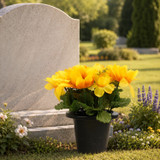 Artificial Silk Flower Grave Pot Memorial Arrangement