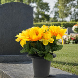 Artificial Silk Flower Grave Pot Memorial Arrangement