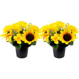 Artificial Silk Flower Grave Pot Memorial Arrangement