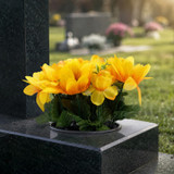 Artificial Silk Flower Grave Pot Memorial Arrangement