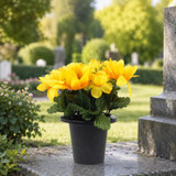 Artificial Silk Flower Grave Pot Memorial Arrangement