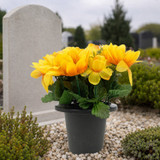 Artificial Silk Flower Grave Pot Memorial Arrangement