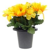 Artificial Silk Flower Grave Pot Memorial Arrangement