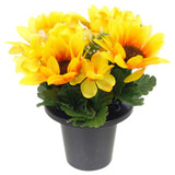 Artificial Silk Flower Grave Pot Memorial Arrangement
