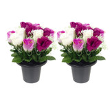 Artificial Silk Flower Grave Pot Memorial Arrangement