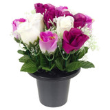 Artificial Silk Flower Grave Pot Memorial Arrangement