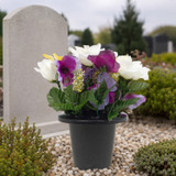 Artificial Silk Flower Grave Pot Memorial Arrangement