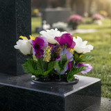 Artificial Silk Flower Grave Pot Memorial Arrangement