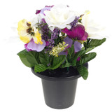 Artificial Silk Flower Grave Pot Memorial Arrangement