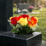 Artificial Silk Flower Grave Pot Memorial Arrangement