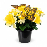 Artificial Silk Flower Grave Pot Memorial Arrangement