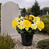 Artificial Silk Flower Grave Pot Memorial Arrangement