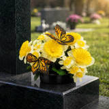 Artificial Silk Flower Grave Pot Memorial Arrangement