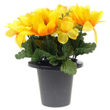 Artificial Silk Flower Grave Pot Memorial Arrangement