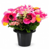Artificial Silk Flower Grave Pot Memorial Arrangement