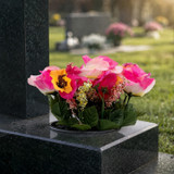 Artificial Silk Flower Grave Pot Memorial Arrangement