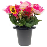 Artificial Silk Flower Grave Pot Memorial Arrangement