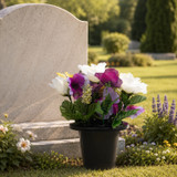 Artificial Silk Flower Grave Pot Memorial Arrangement