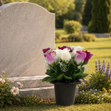Artificial Silk Flower Grave Pot Memorial Arrangement