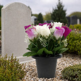 Artificial Silk Flower Grave Pot Memorial Arrangement