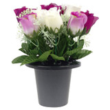 Artificial Silk Flower Grave Pot Memorial Arrangement