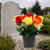 Artificial Silk Flower Grave Pot Memorial Arrangement